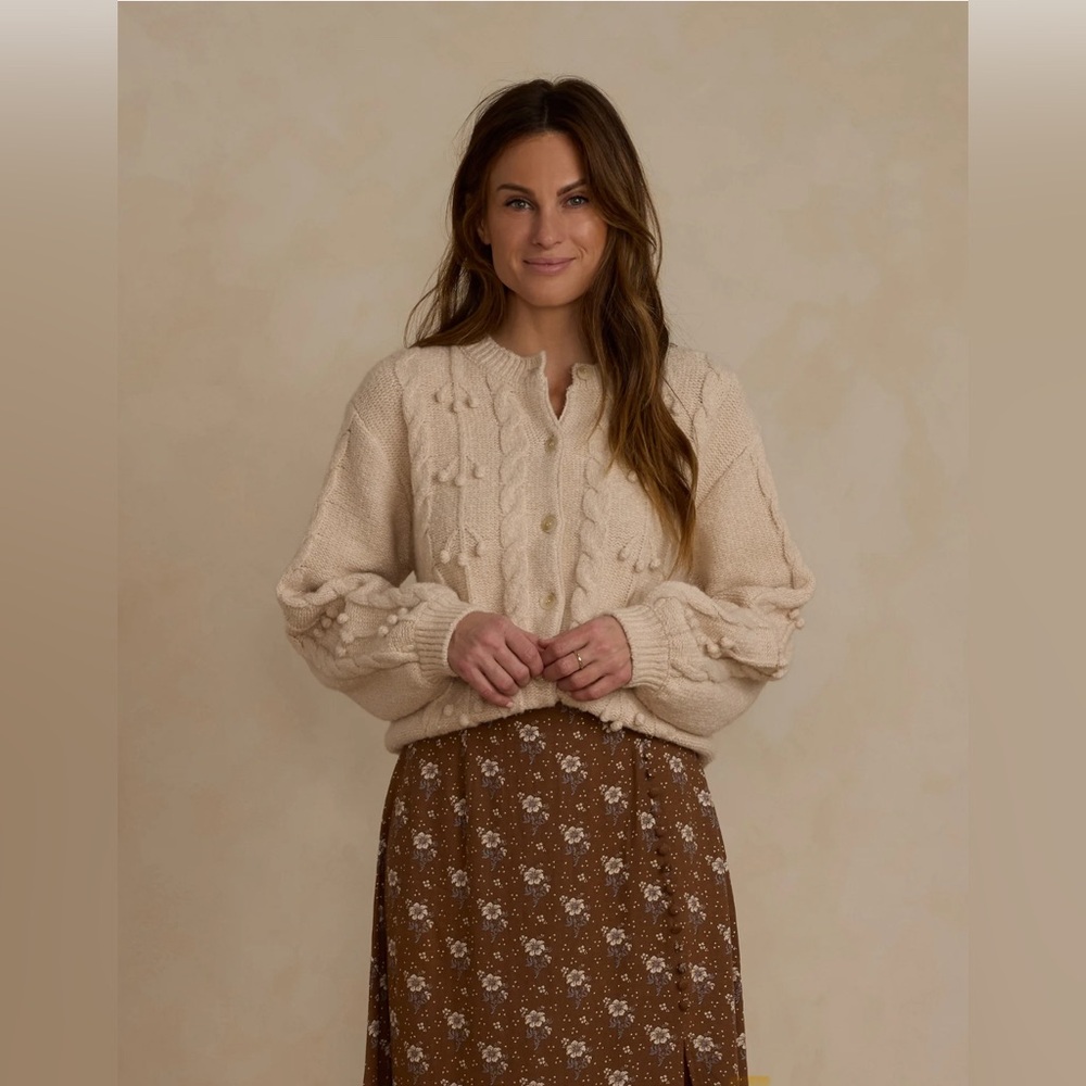 Rylee + Cru Bobble Cardigan | Natural Size L